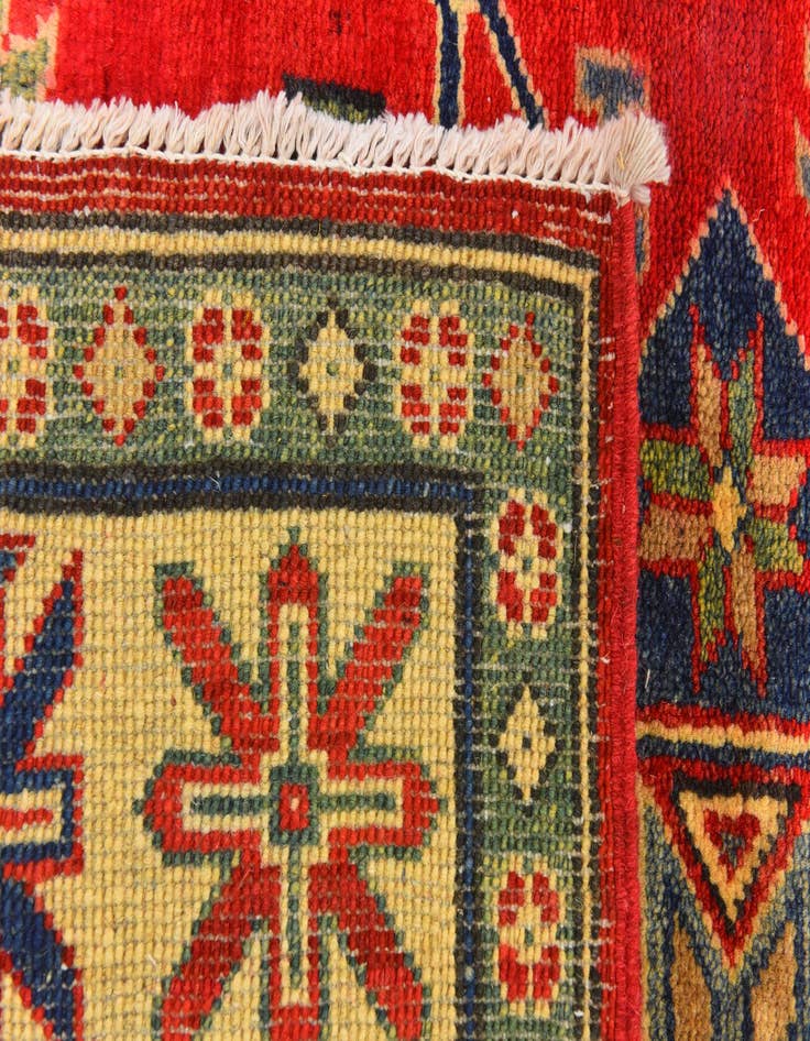 Detail image of  5' x 6' 6  Hand Knotted Kazak Rug