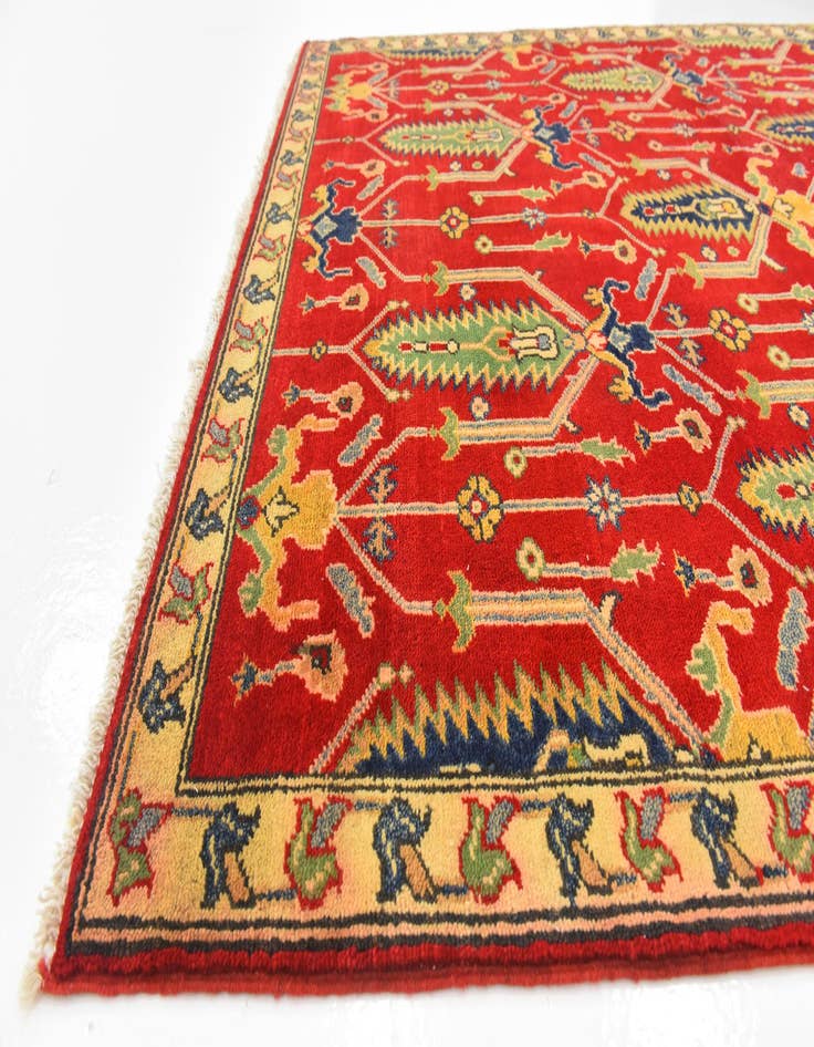 Detail image of  5' x 6' 6  Hand Knotted Kazak Rug