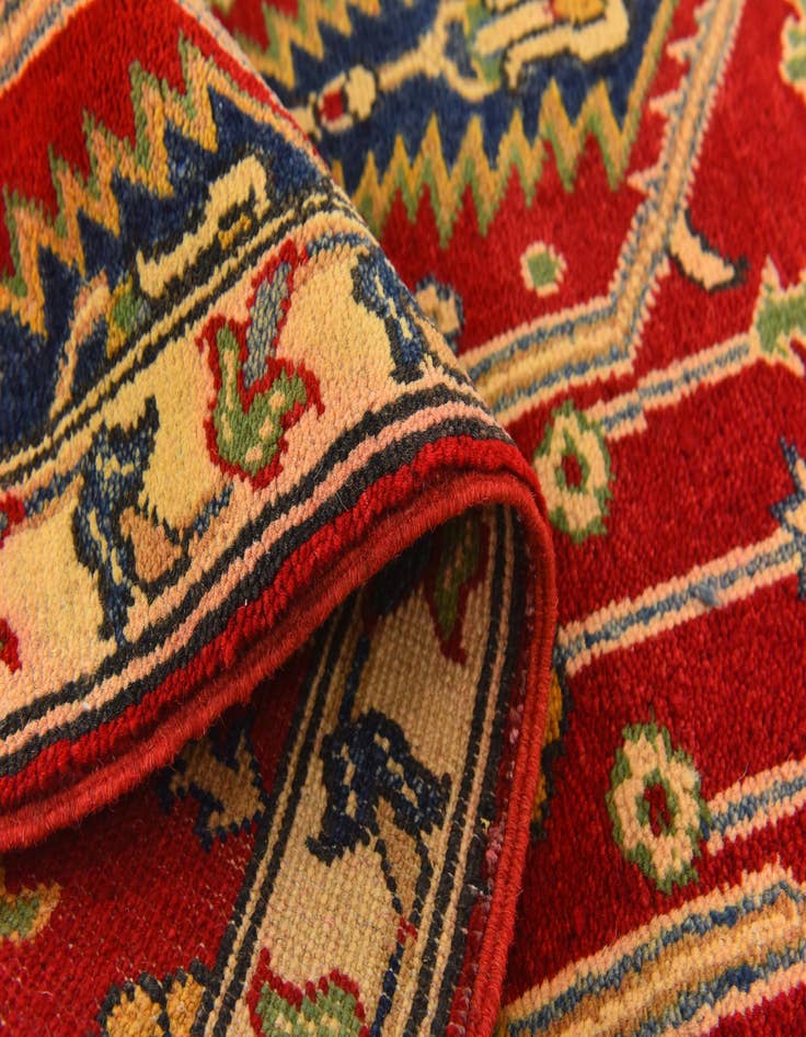 Detail image of  5' x 6' 6  Hand Knotted Kazak Rug