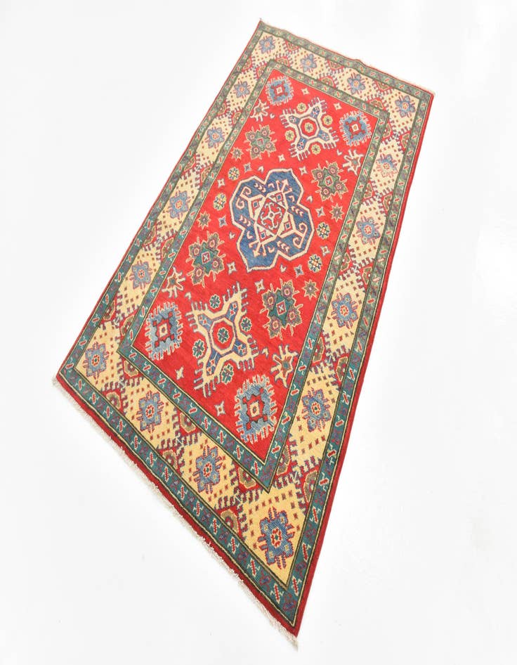 Detail image of  4' x 6' 2  Hand Knotted Kazak Rug