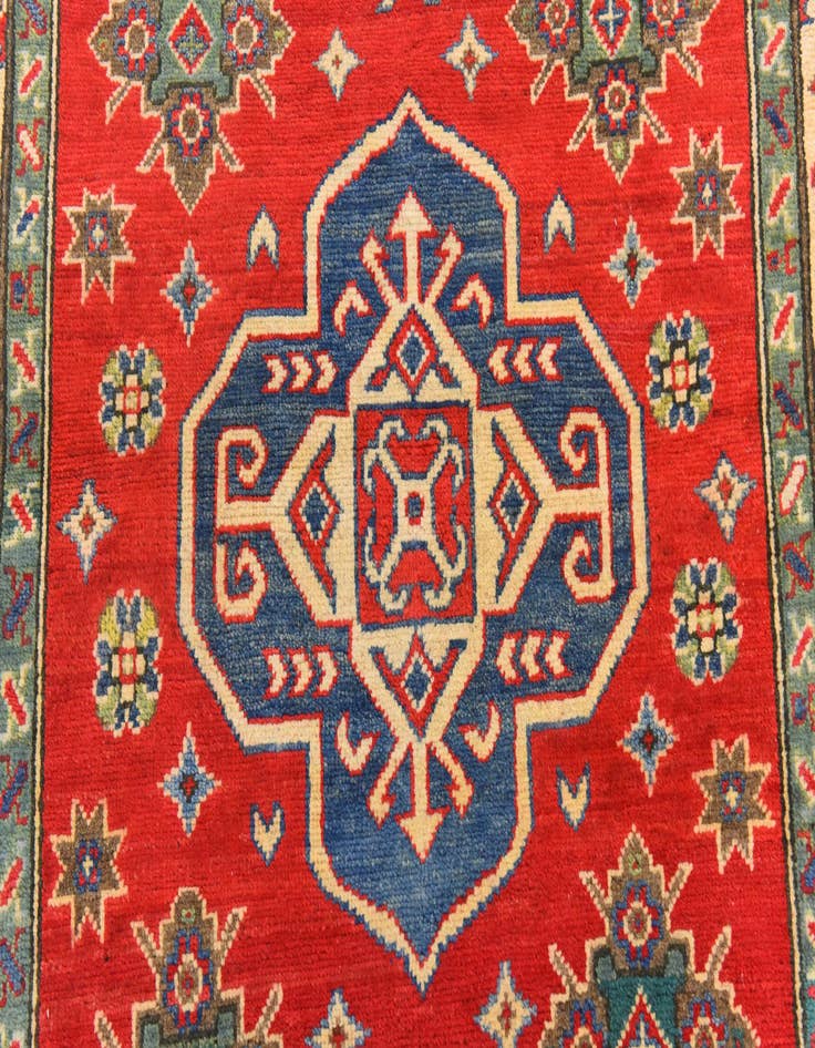 Detail image of  4' x 6' 2  Hand Knotted Kazak Rug