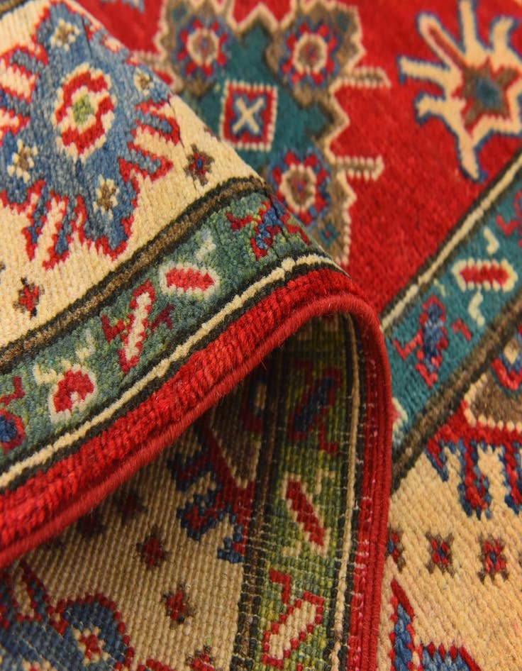 Detail image of  4' x 6' 2  Hand Knotted Kazak Rug