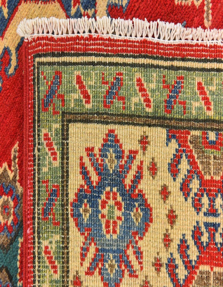 Detail image of  4' x 6' 2  Hand Knotted Kazak Rug