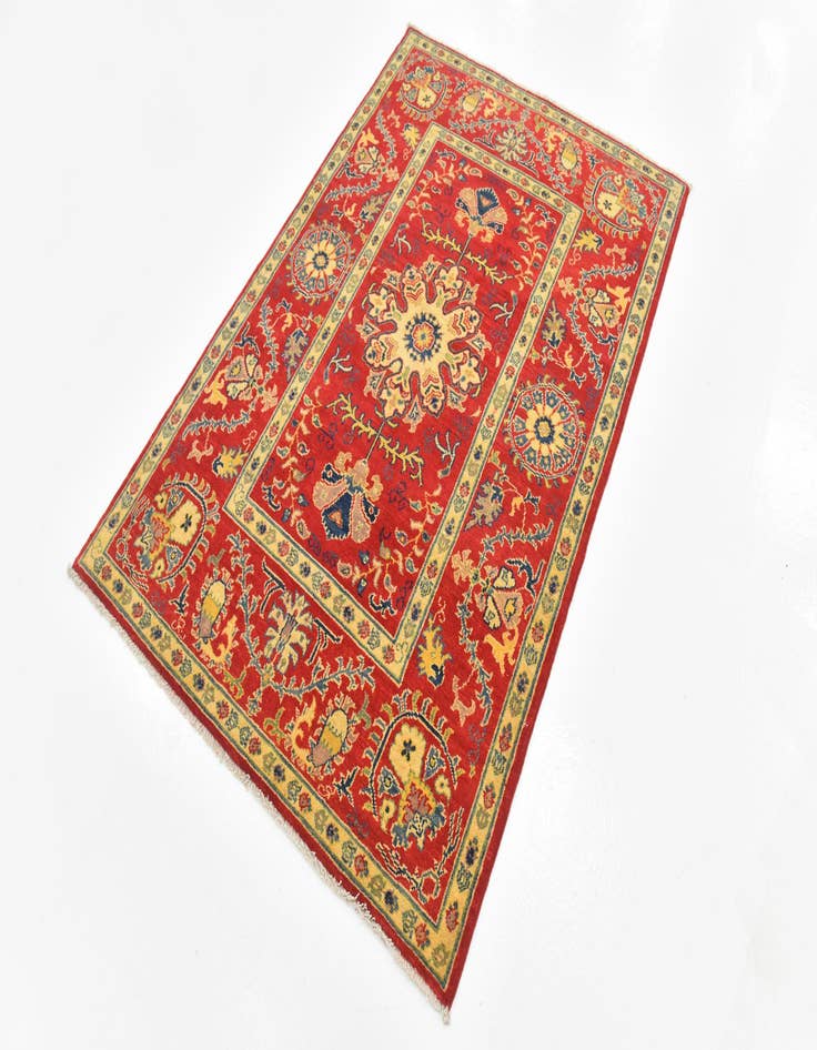 Detail image of  4' x 5' 10  Hand Knotted Kazak Rug