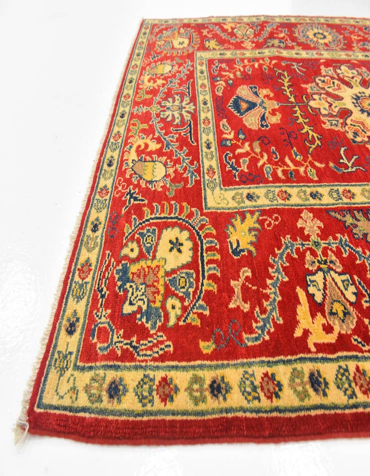 Detail image of  4' x 5' 10  Hand Knotted Kazak Rug