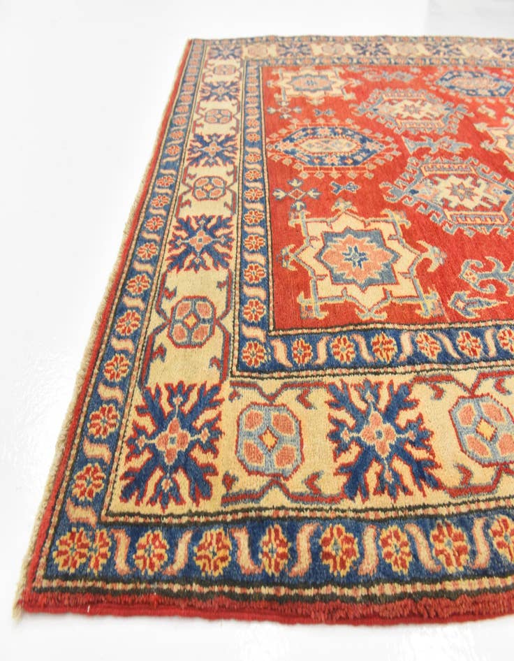 Detail image of  4' 10 x 7' 4  Hand Knotted Kazak Rug
