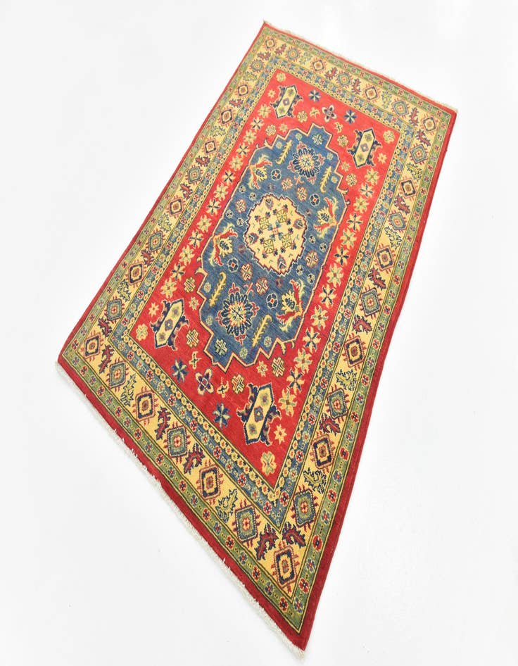 Detail image of  4' x 5' 7  Hand Knotted Kazak Rug