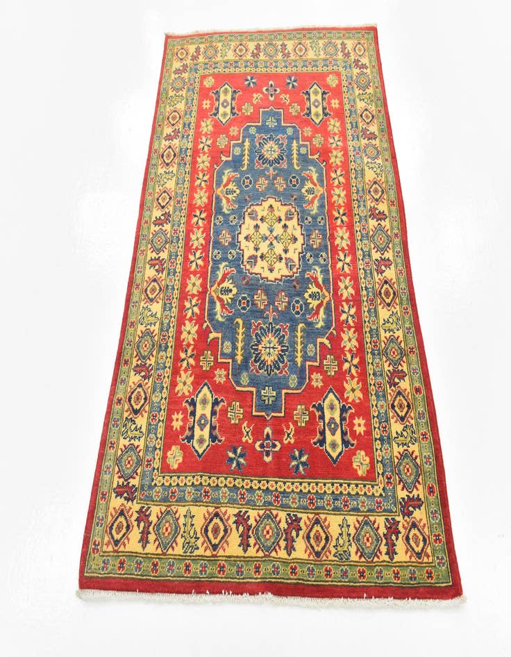 Detail image of  4' x 5' 7  Hand Knotted Kazak Rug