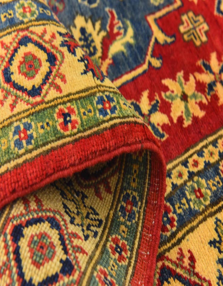 Detail image of  4' x 5' 7  Hand Knotted Kazak Rug