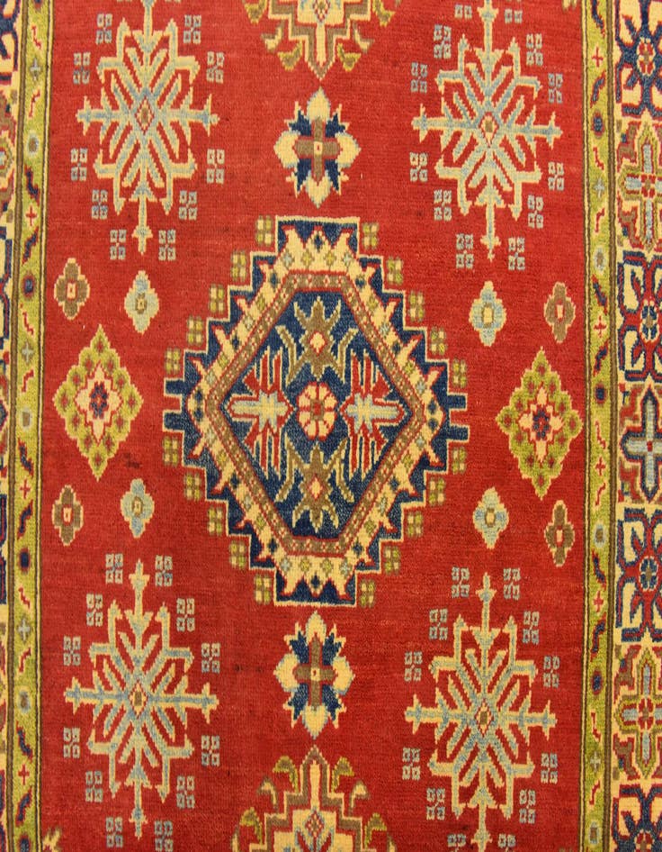 Detail image of  4' 1 x 6'  Hand Knotted Kazak Rug