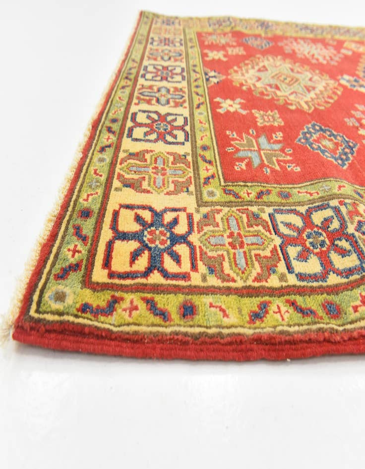 Detail image of  4' 1 x 6'  Hand Knotted Kazak Rug