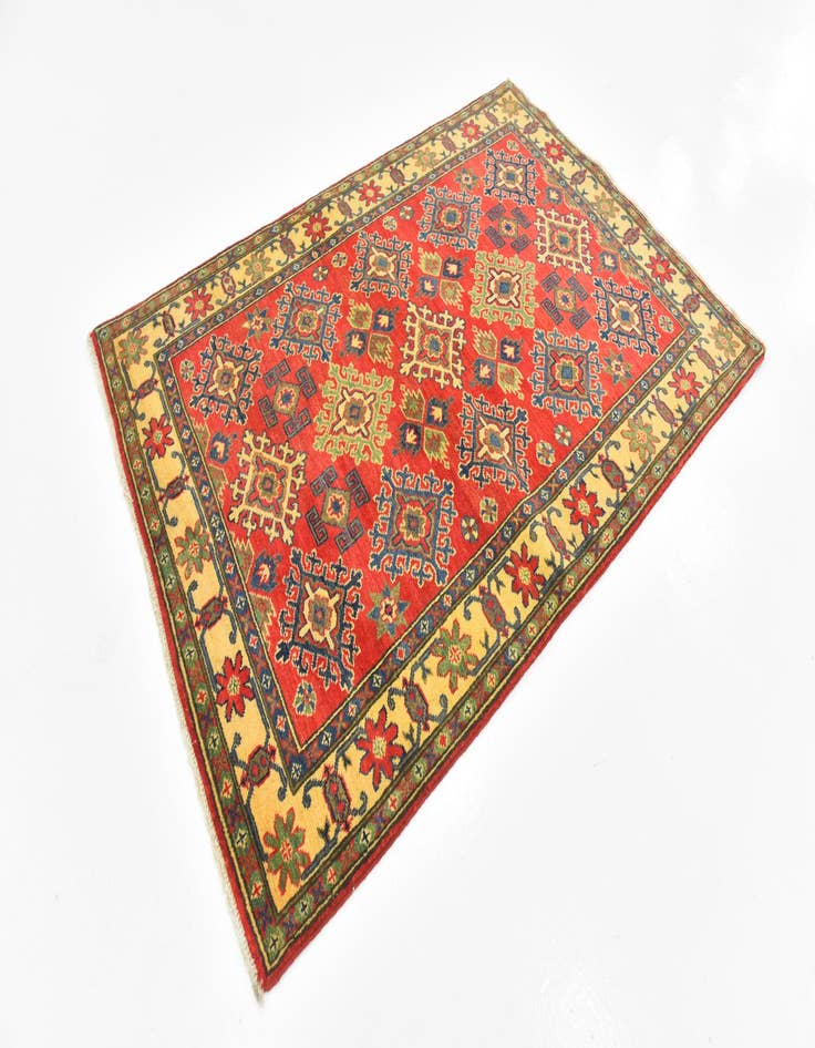 Detail image of  4' x 5' 9  Hand Knotted Kazak Rug