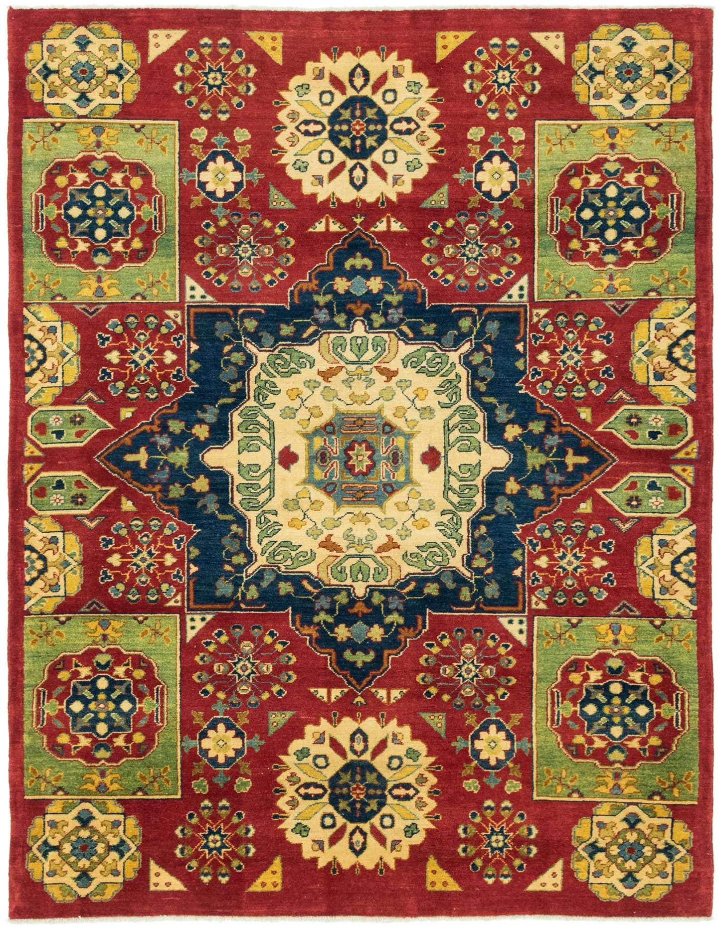Primary image  5' 7 x 8'  Hand Knotted Kazak Rug