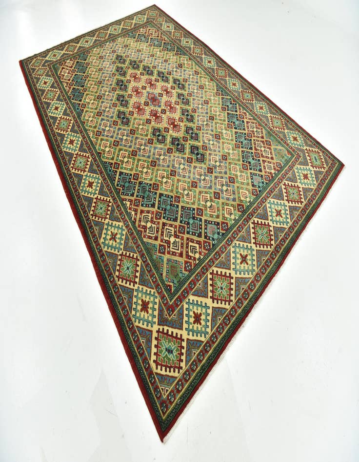 Detail image of  8' x 11' 9  Hand Knotted Kazak Rug