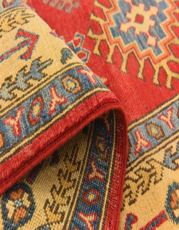 Detail image of  5' x 6' 6  Hand Knotted Kazak Rug