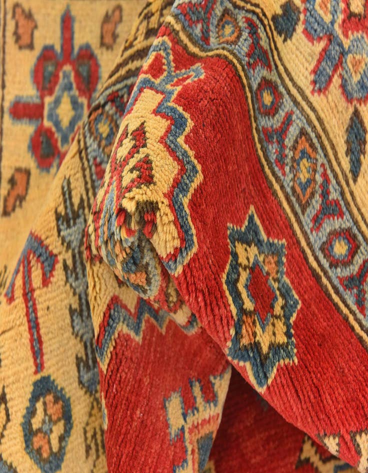 Detail image of  5' x 6' 6  Hand Knotted Kazak Rug