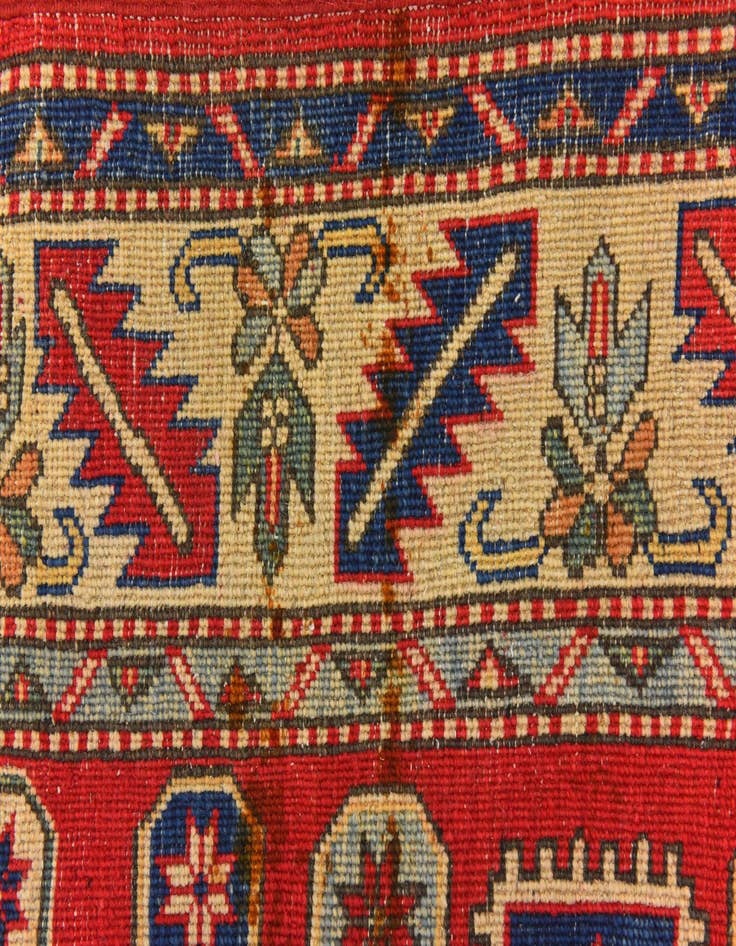 Detail image of  5' 2 x 7'  Hand Knotted Kazak Rug