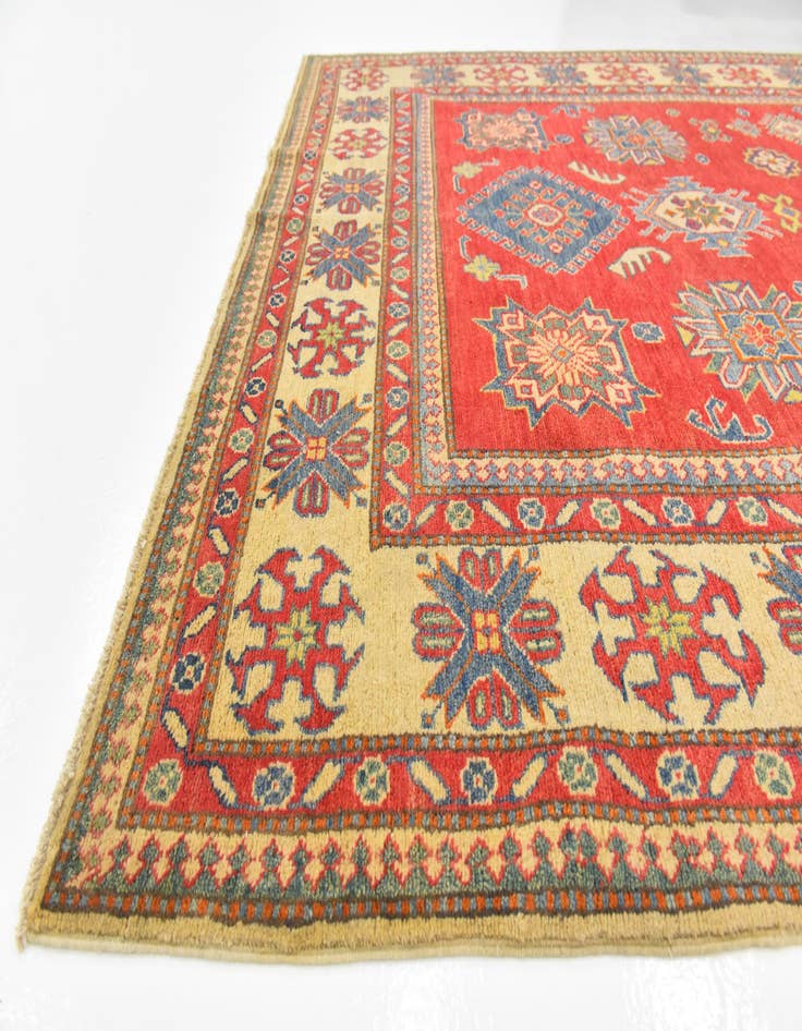 Detail image of  6' 1 x 9' 6  Hand Knotted Kazak Rug