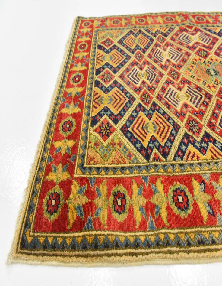 Detail image of  3' 4 x 5' 5  Hand Knotted Kazak Rug