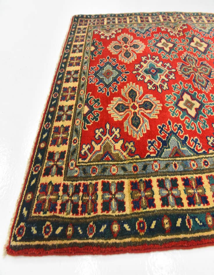 Detail image of  3' 4 x 4' 11  Hand Knotted Kazak Rug