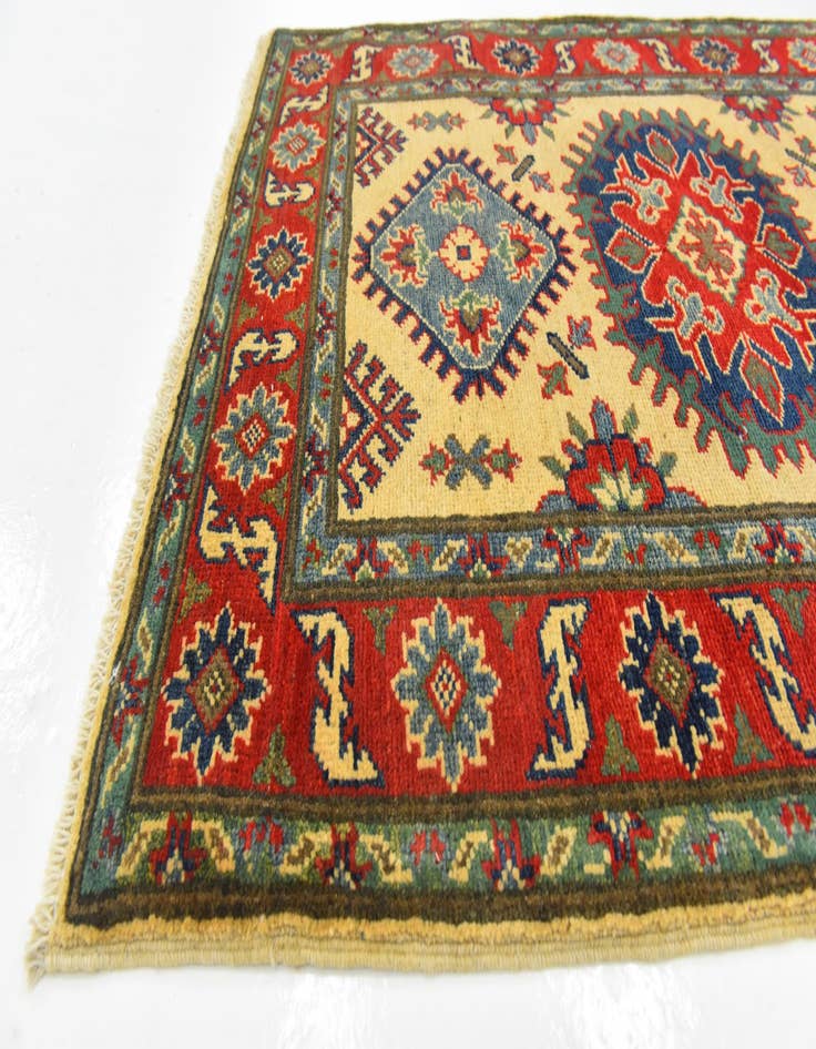 Detail image of  2' 10 x 4'  Hand Knotted Kazak Rug