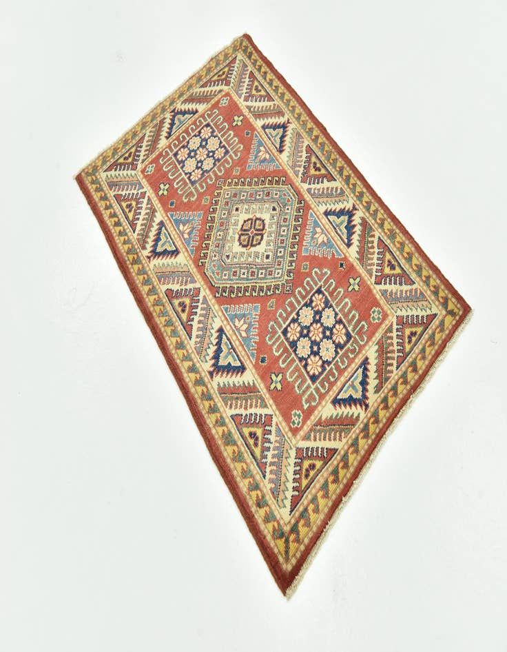 Detail image of  2' 9 x 4'  Hand Knotted Kazak Rug