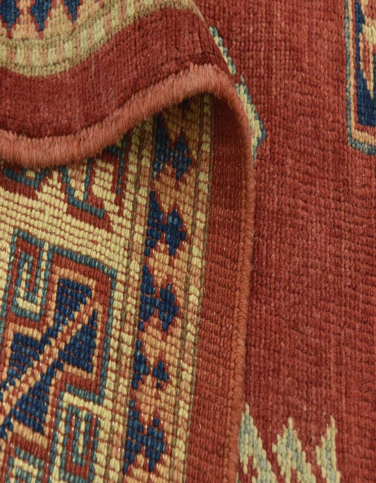 Detail image of  4' 2 x 6'  Hand Knotted Kazak Rug