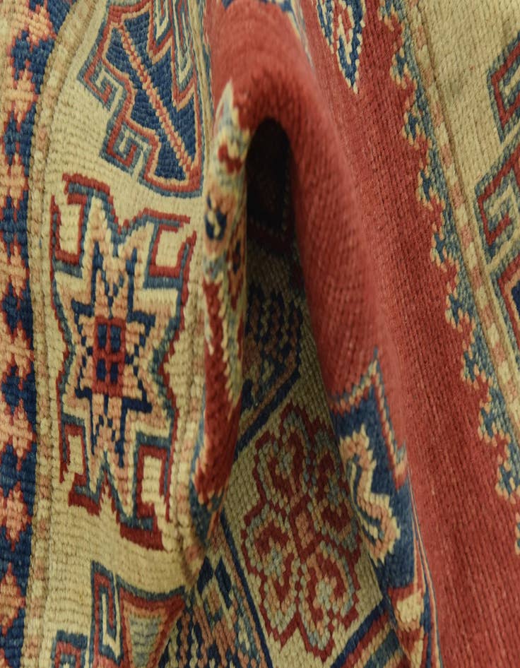Detail image of  4' 2 x 6'  Hand Knotted Kazak Rug