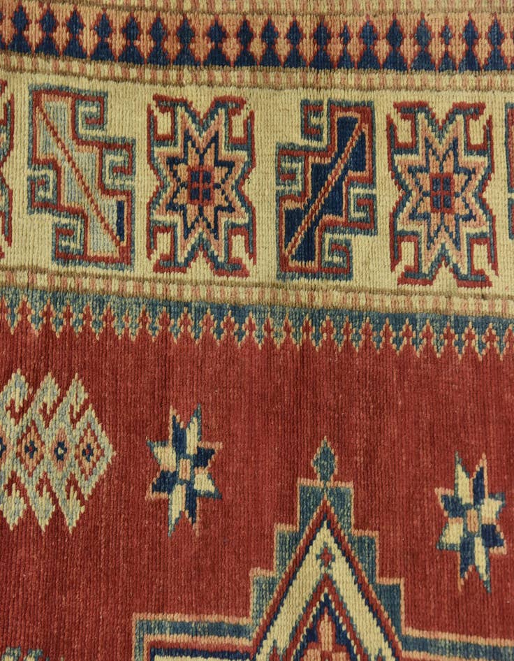 Detail image of  4' 2 x 6'  Hand Knotted Kazak Rug