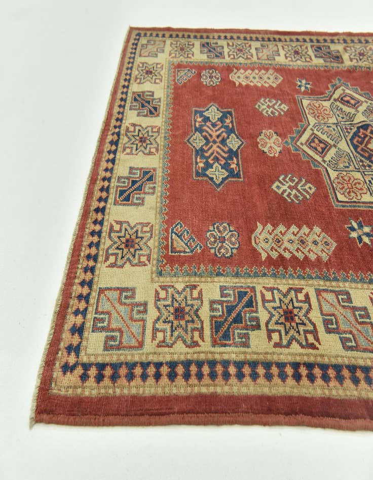 Detail image of  4' 2 x 6'  Hand Knotted Kazak Rug