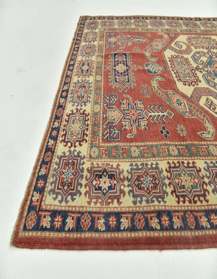 Detail image of  5' 9 x 8' 5  Hand Knotted Kazak Rug