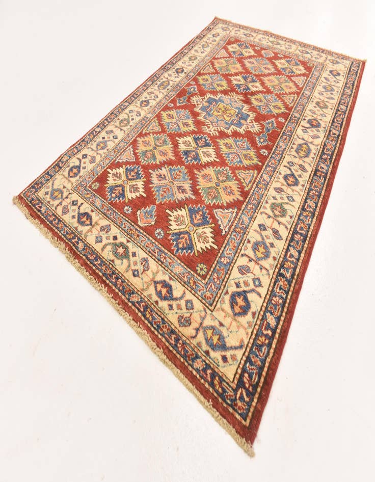 Detail image of  3' 4 x 5' 1  Hand Knotted Kazak Oriental Wool Rug