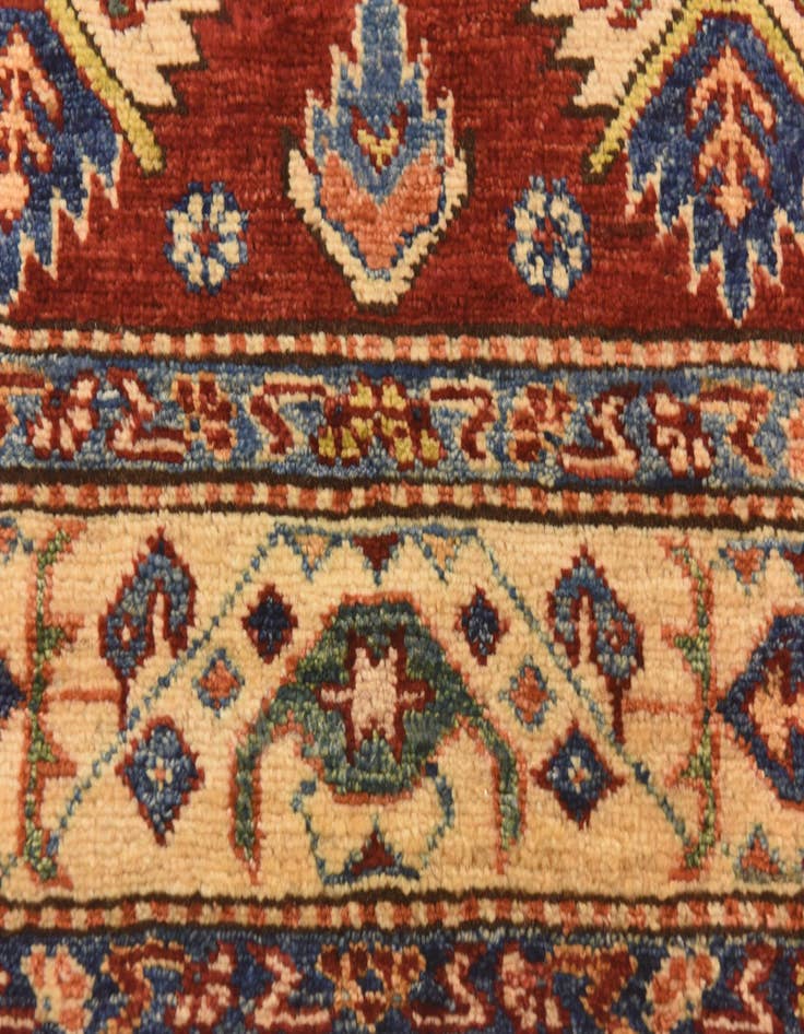 Detail image of  3' 4 x 5' 1  Hand Knotted Kazak Oriental Wool Rug