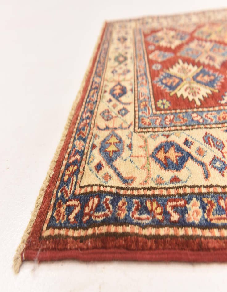 Detail image of  3' 4 x 5' 1  Hand Knotted Kazak Oriental Wool Rug