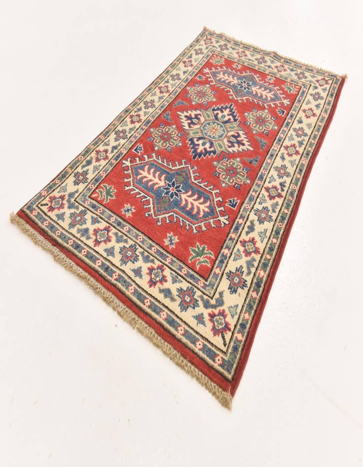 Detail image of  2' 6 x 4'  Hand Knotted Kazak Rug