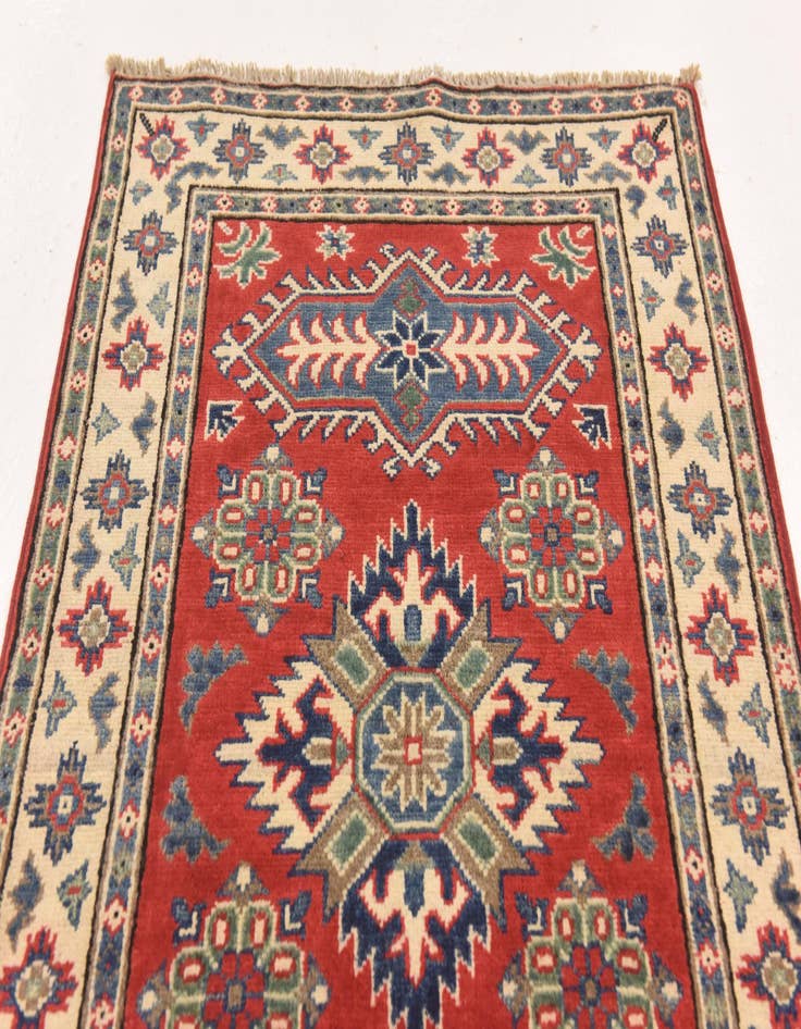 Detail image of  2' 6 x 4'  Hand Knotted Kazak Rug