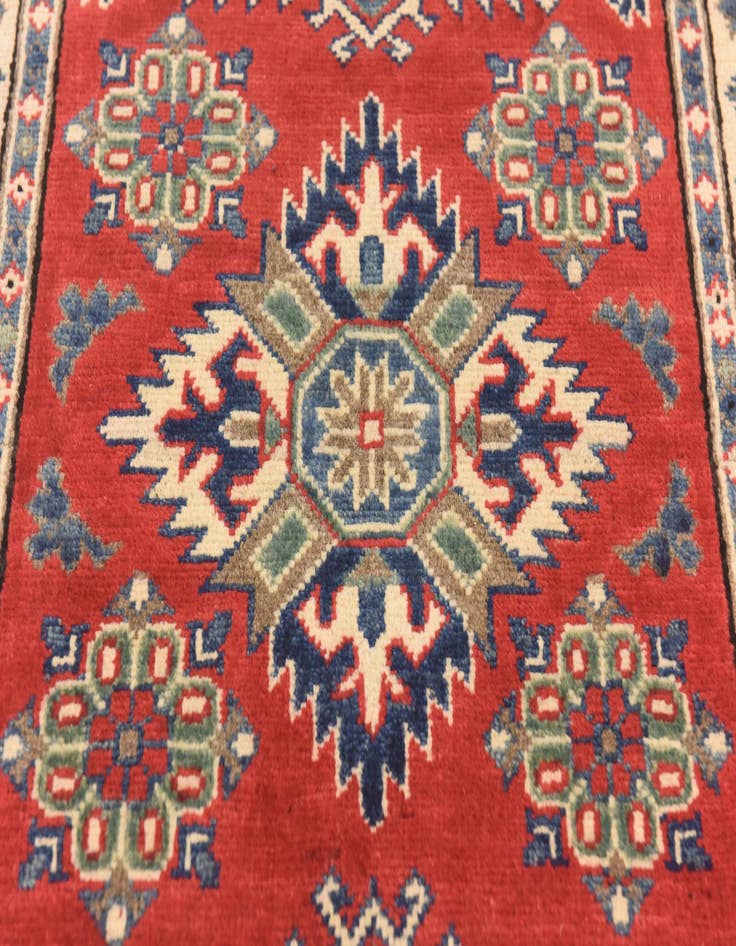Detail image of  2' 6 x 4'  Hand Knotted Kazak Rug