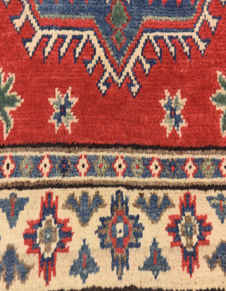 Detail image of  2' 6 x 4'  Hand Knotted Kazak Rug