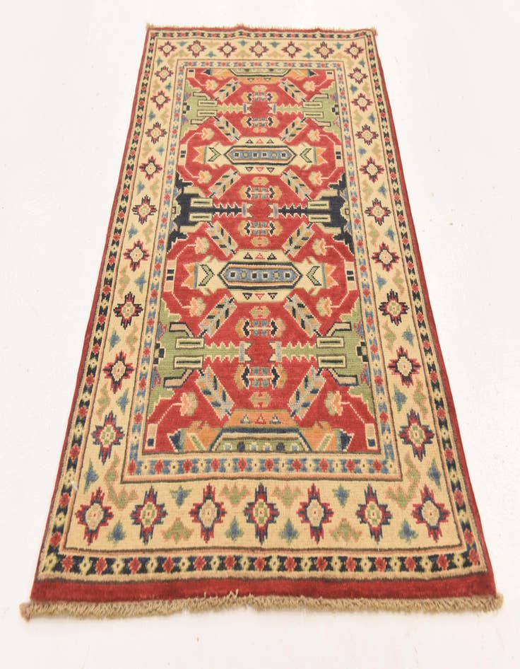 Detail image of  2' 8 x 4' 2  Hand Knotted Kazak Oriental Rug