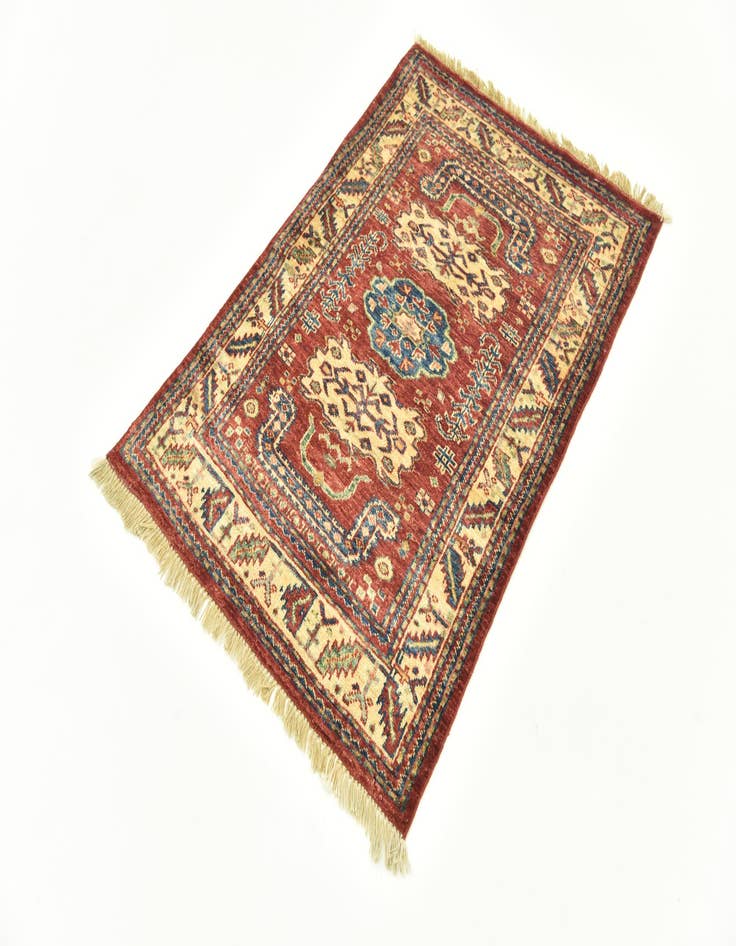 Detail image of  2' 8 x 4'  Hand Knotted Kazak Oriental Rug