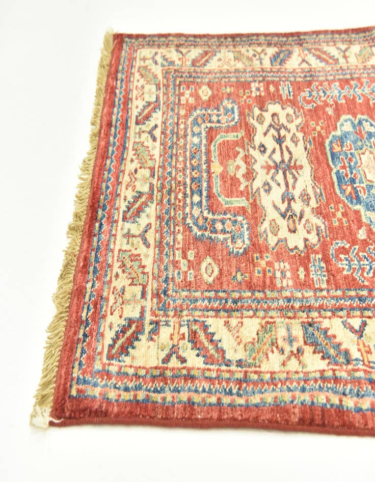 Detail image of  2' 8 x 4'  Hand Knotted Kazak Oriental Rug