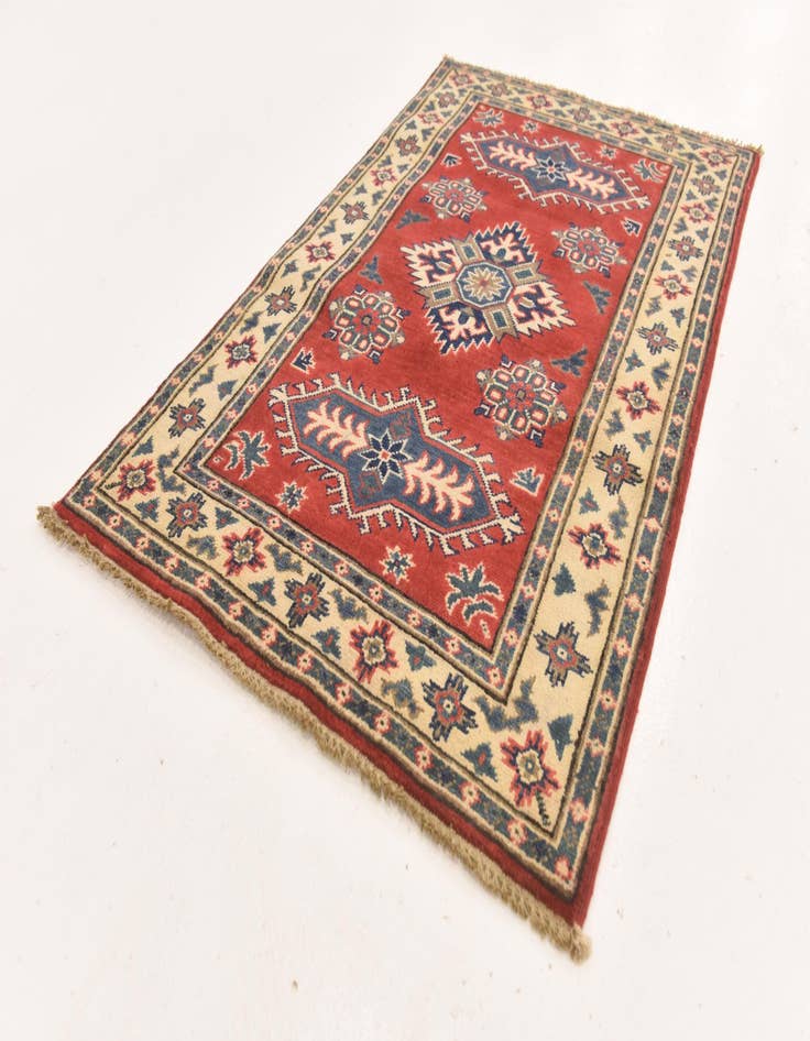 Detail image of  2' 7 x 4'  Hand Knotted Kazak Rug