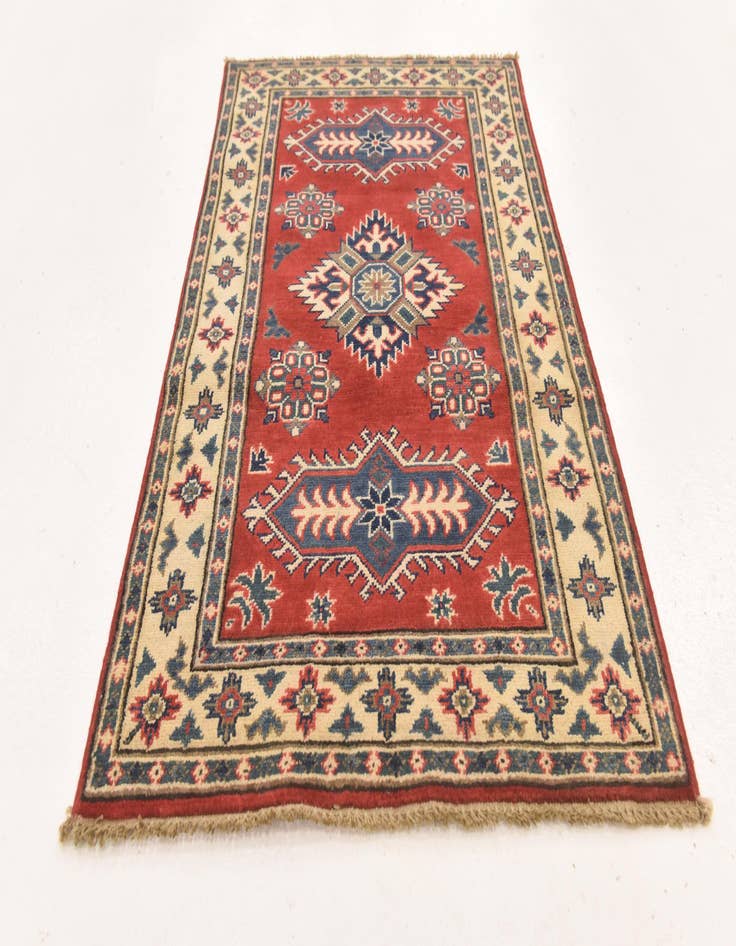 Detail image of  2' 7 x 4'  Hand Knotted Kazak Rug