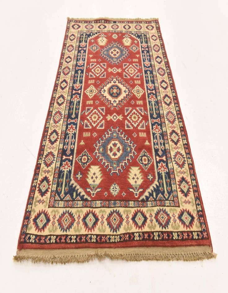 Detail image of  2' 8 x 4'  Hand Knotted Kazak Rug