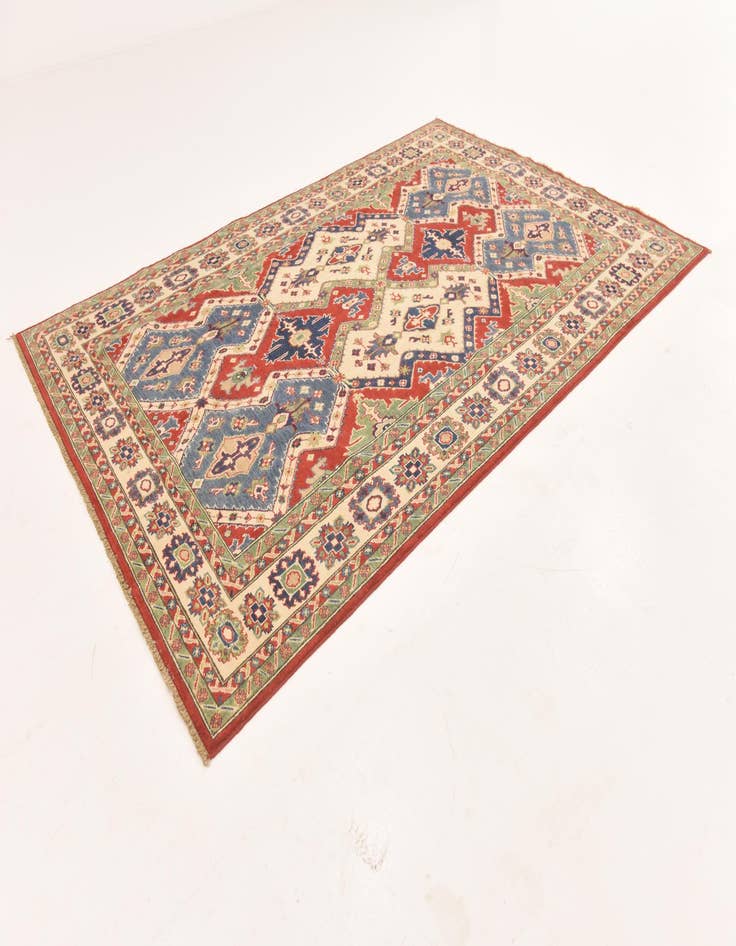 Detail image of  6' x 9'  Hand Knotted Kazak Rug