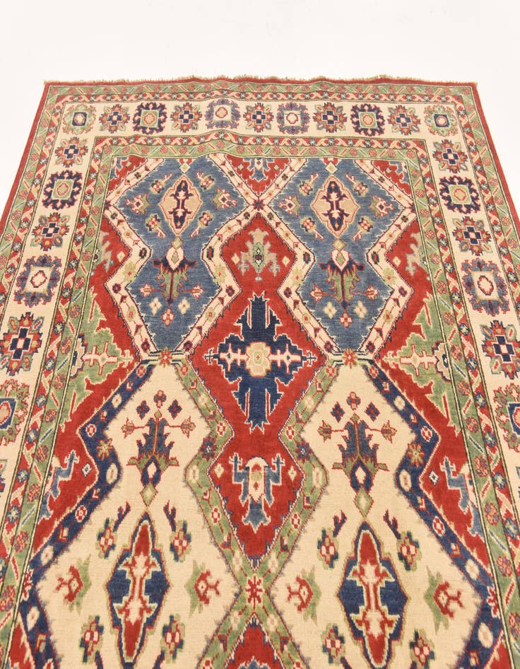 Detail image of  6' x 9'  Hand Knotted Kazak Rug