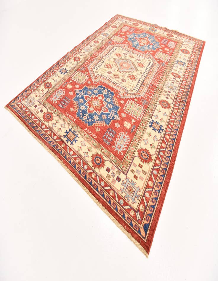 Detail image of  5' 7 x 7' 9  Hand Knotted Kazak Oriental Rug