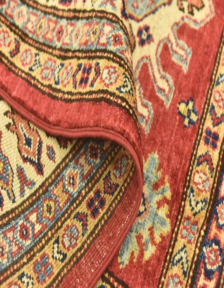 Detail image of  4' x 5' 8  Hand Knotted Kazak Rug