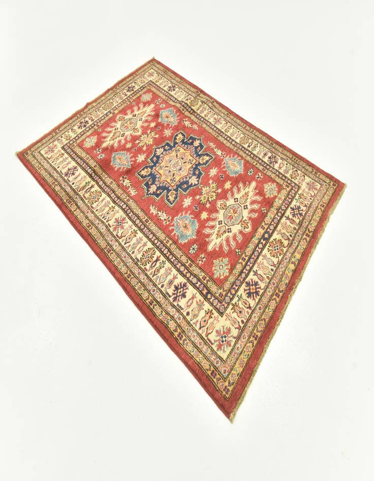 Detail image of  4' x 5' 8  Hand Knotted Kazak Rug