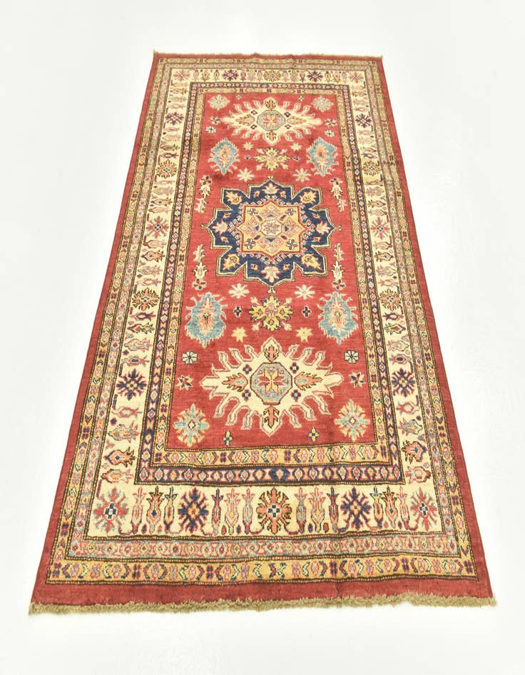 Detail image of  4' x 5' 8  Hand Knotted Kazak Rug